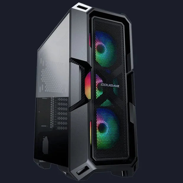 Gabinete Gamer Cougar MX440 MESH RGB, MID-TOWER, Lateral de Vidro, C/ 3 FANS RGB, Preto