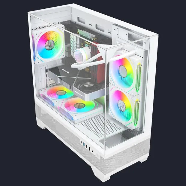 Gabinete Gamer Aquario Mahal White, S/ Fan - Branco - AV
