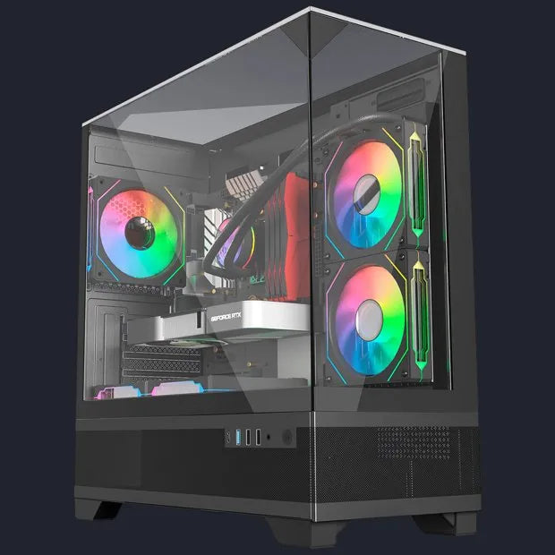 Gabinete Gamer Aquario Mahal Black, S/ Fan - Preto - AV